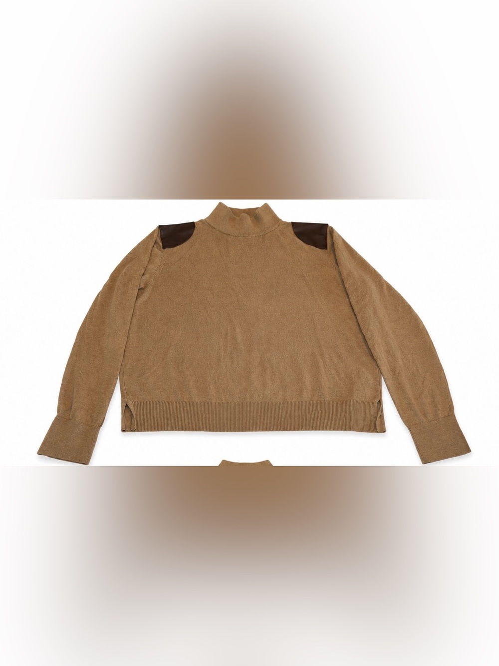 Michael Kors Women's Mock Neck Knit Sweater
Large Tan Long Sleeve Pullover